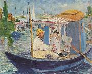 Edouard Manet Claude Monet in seinem Atelier Sweden oil painting artist